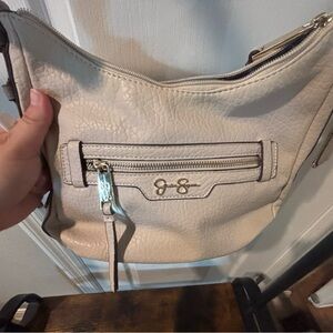 Cream with Gray and Gold Accents Crossbody Pocketbook by Jessica Simpson